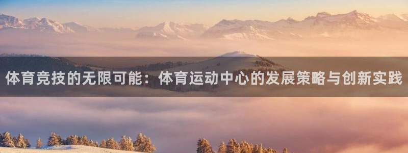 bbin视讯游戏官网：体育竞技的无限可能：体育运动中心的发展策略与创新实践